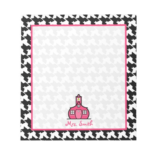 Houndstooth Teacher Notitieblok (Voorkant)
