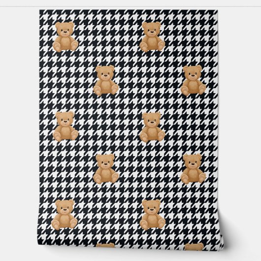 Houndstooth Teddy Home, Behang (Afrollen)