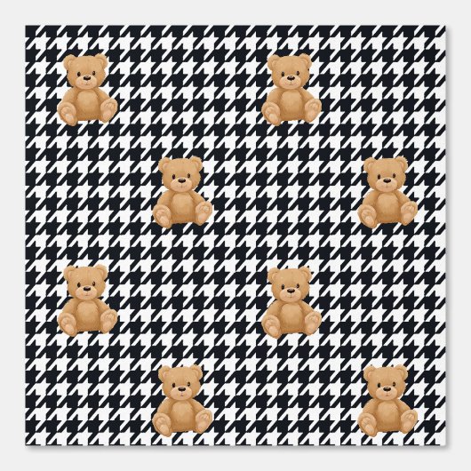 Houndstooth Teddy Home, Behang (Voorkant)