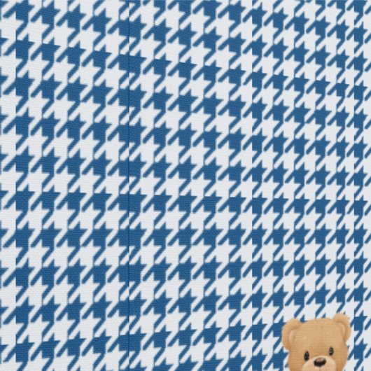 Houndstooth Teddy Home, Classic Blue, Behang (Zoom)