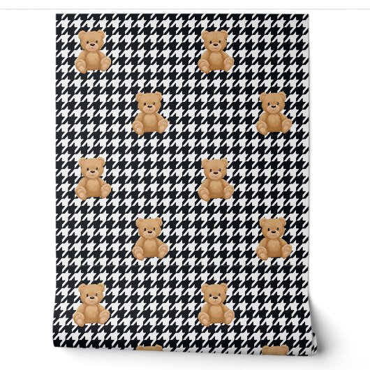 Houndstooth Teddy Thuis, Behang (Afrollen)