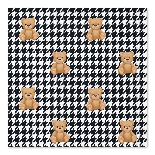 Houndstooth Teddy Thuis, Behang (Voorkant)
