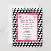 Houndstooth Umbrella Baby shower Invitation Kaart (Achterkant)