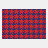Houndstooth, visgraat, dot DIY kleuren rood blauw Inpakpapier Vel (Voorkant)