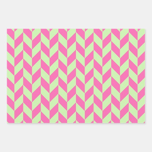 Houndstooth, visgraat, Dot DIY Selderij Pinks Inpakpapier Vel (Voorkant 2)