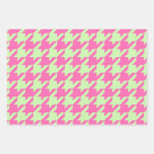 Houndstooth, visgraat, Dot DIY Selderij Pinks Inpakpapier Vel (Voorkant)