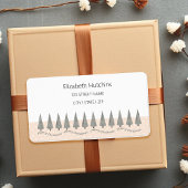 Houndstooth Vrolijk Kerstmis Modern Etiket