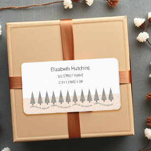 Houndstooth Vrolijk Kerstmis Modern Etiket