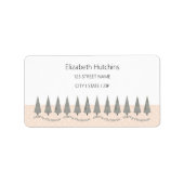 Houndstooth Vrolijk Kerstmis Modern Etiket (Voorkant)