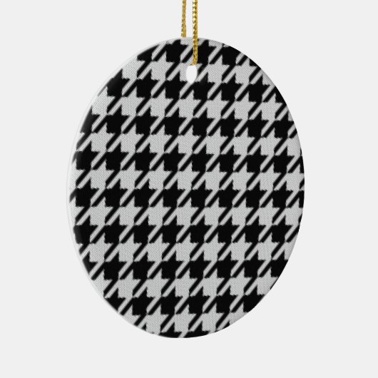 Houndstooth Weave Pattern Kerstannament Keramisch Ornament (Rechts)