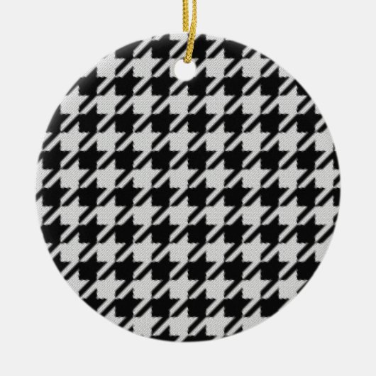 Houndstooth Weave Pattern Kerstannament Keramisch Ornament (Voorkant)