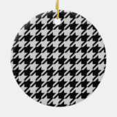Houndstooth Weave Pattern Kerstannament Keramisch Ornament (Achterkant)