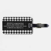 Houndstooth wit zwart decoratief kunstpatroon bagagelabel (Achterkant horizontaal)