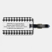 Houndstooth zwart-wit decoratief kunstpatroon bagagelabel (Achterkant horizontaal)