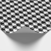 Houndstooth Zwart+Wit Groot Patroon Cadeaupapier (Hoek)