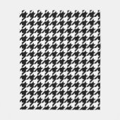 Houndstooth Zwart Wit Klassiek Weven Patroon Fleece Deken (Voorkant)
