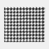 Houndstooth Zwart Wit Klassiek Weven Patroon Fleece Deken (Voorkant (Horizontaal))