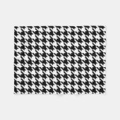 Houndstooth Zwart Wit Klassiek Weven Patroon Fleece Deken (Voorkant (Horizontaal))