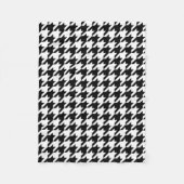 Houndstooth Zwart Wit Klassiek Weven Patroon Fleece Deken (Voorkant)