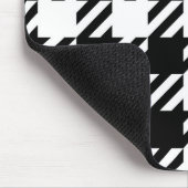 Houndstooth zwart-wit muismat (Hoek)