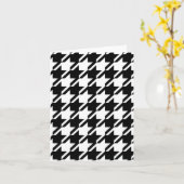 Houndstooth zwart-wit notitiekaarten (Gele Bloem)