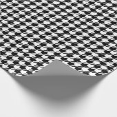 Houndstooth zwart + wit patroon cadeaupapier (Hoek)