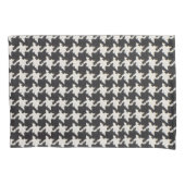 Houndstooth zwart wit patroon kussensloop (Voorkant)