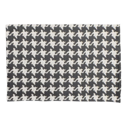 Houndstooth zwart wit patroon kussensloop (Voorkant)