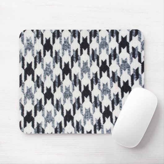 Houndstooth zwart-wit patroon muismat (Met muis)