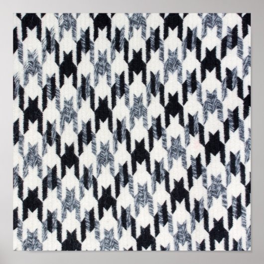 Houndstooth zwart-wit patroon poster (Voorkant)