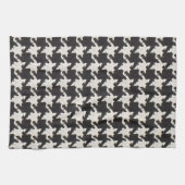 Houndstooth zwart wit patroon theedoek (Horizontaal)