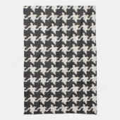 Houndstooth zwart wit patroon theedoek (Verticaal)
