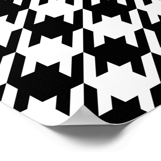 Houndstooth zwart-wit poster (Hoek)