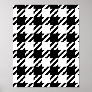 Houndstooth zwart-wit poster