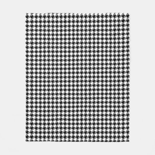 Houndtooth BW SML Patroon Fleece Deken (Voorkant)