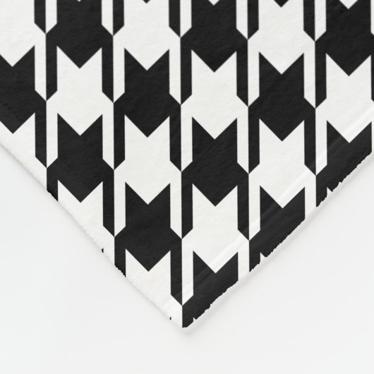 Houndtooth BW SML Patroon Fleece Deken (Hoek)
