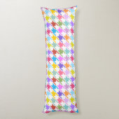 Houndtooth Multicolor+White Patroon Lichaamskussen (Achterkant (Verticaal))