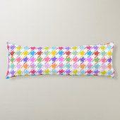 Houndtooth Multicolor+White Patroon Lichaamskussen (Voorkant)