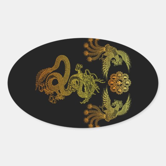 Houou ryuu ovale sticker (Voorkant)