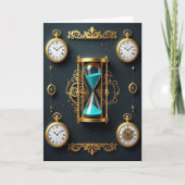 Hourglass and Watches New Year's Feestdagen Kaart (Voorkant)