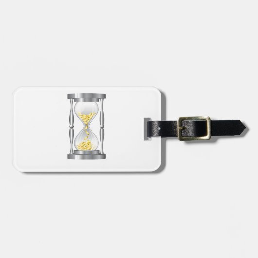 Hourglass met geld bagagelabel (Voorkant horizontaal)