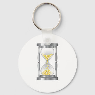 Hourglass met geld sleutelhanger