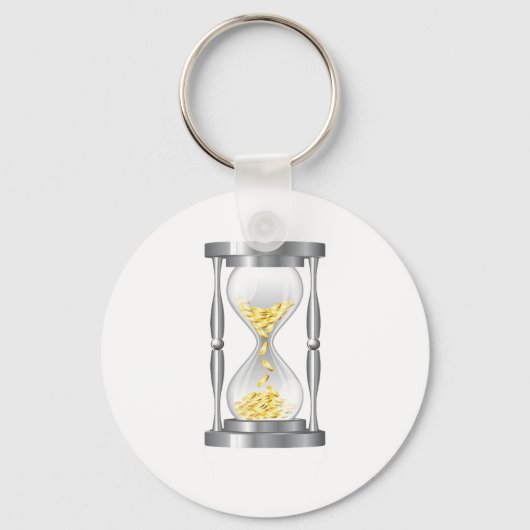 Hourglass met geld sleutelhanger (Voorkant)