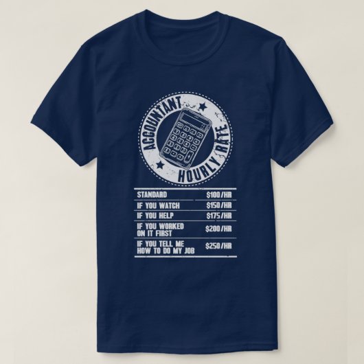 Hourly van accountant t-shirt (Design voorkant)