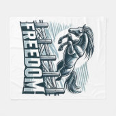 Hourse jumping over freedom wall ,symbol of power fleece deken (Voorkant (Horizontaal))
