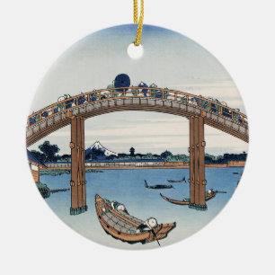 Housai Mount Fuji vanaf de brug onder Mannen Keramisch Ornament