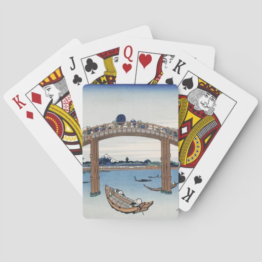 Housai Mount Fuji vanaf de brug onder Mannen Pokerkaarten (Achterkant)