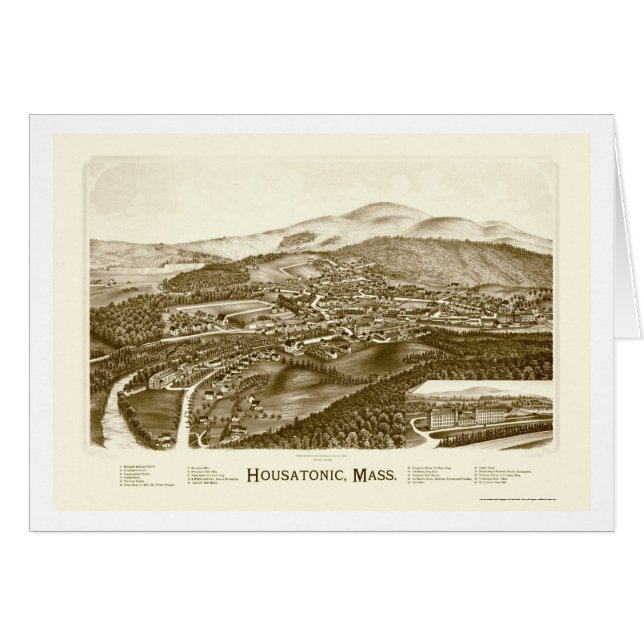 Housatonic, MA Panoramic Map - 1890 (Voorkant Horizontaal)