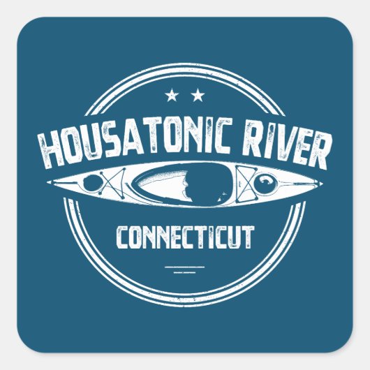 Housatonic River Connecticut kajakken Vierkante Sticker (Voorkant)