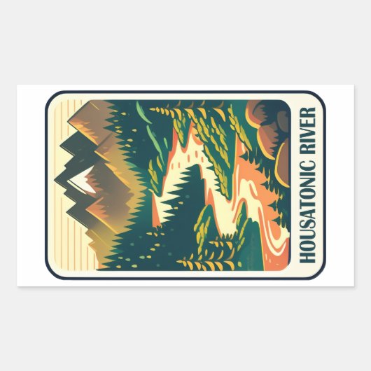Housatonic River Connecticut kleuren Rechthoekige Sticker (Voorkant)